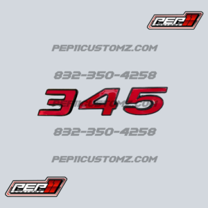 345 Red and black emblem pair