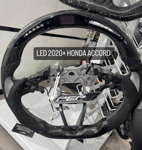 2022 Honda Accord LED / Carbon Fiber / Black Suede / White Stitching / White Thumb Inlays