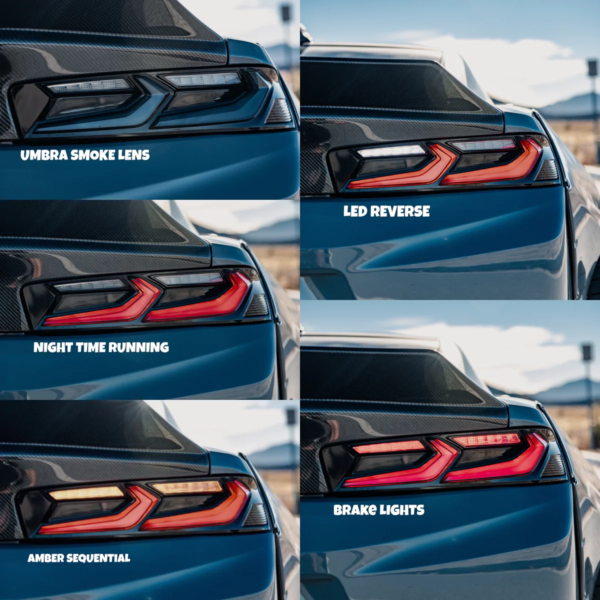 2016-2018 CHEVY CAMARO UMBRA LED TAILLIGHTS GLOSS BLACK/SMOKE LENS - Image 3