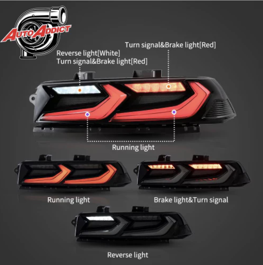 2014-2015 CHEVY CAMARO UMBRA LED TAILLIGHTS GLOSS BLACK/SMOKE LENS - Image 7