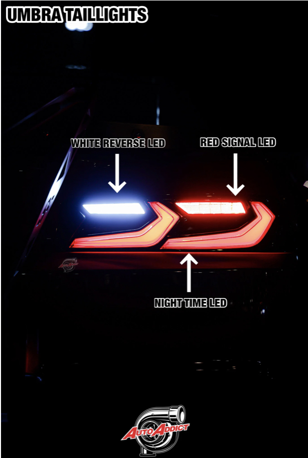 2014-2015 CHEVY CAMARO UMBRA LED TAILLIGHTS GLOSS BLACK/SMOKE LENS - Image 5