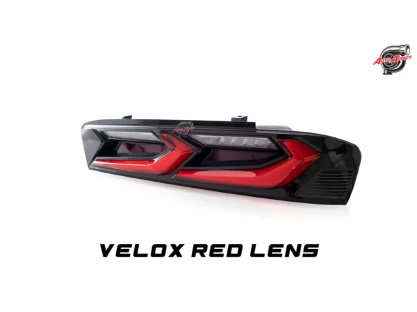 2016-2018 CHEVY CAMARO VELOX LED TAILLIGHTS GLOSS BLACK/RED LENS - Image 4