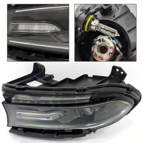 Halogen lamps Dual Headlights Assembly for 2015-2023 Dodge Charger DRL - Image 5