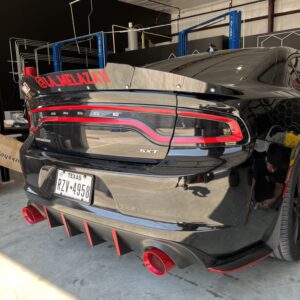 charger 2015 + FITS BUMPER WITHOUT VENTS older rt/se/sxt/ralleye ROUND tip conversion diffuser