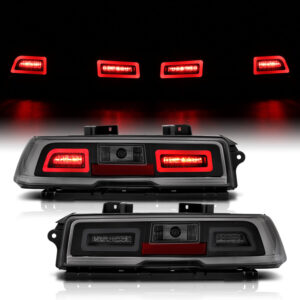 2014 2015 Chevy Camaro LED Smoke Rear Brake Replacement Tail Lights Lamps