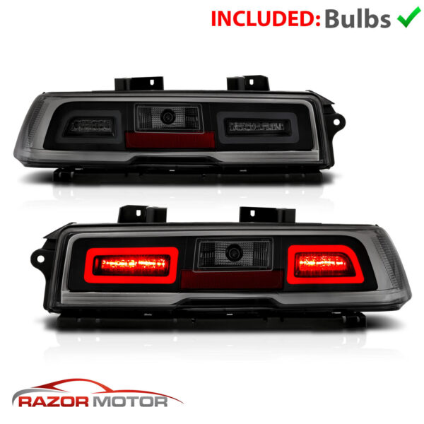 2014 2015 Chevy Camaro LED Smoke Rear Brake Replacement Tail Lights Lamps - Image 4
