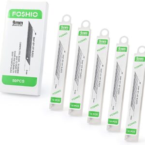 50 Pack 30 Degree Snap Off Blades 9MM, Universal Utility Knives Hobby Knife Blades Vinyl Wraps Cutter Knife Replacement Blades