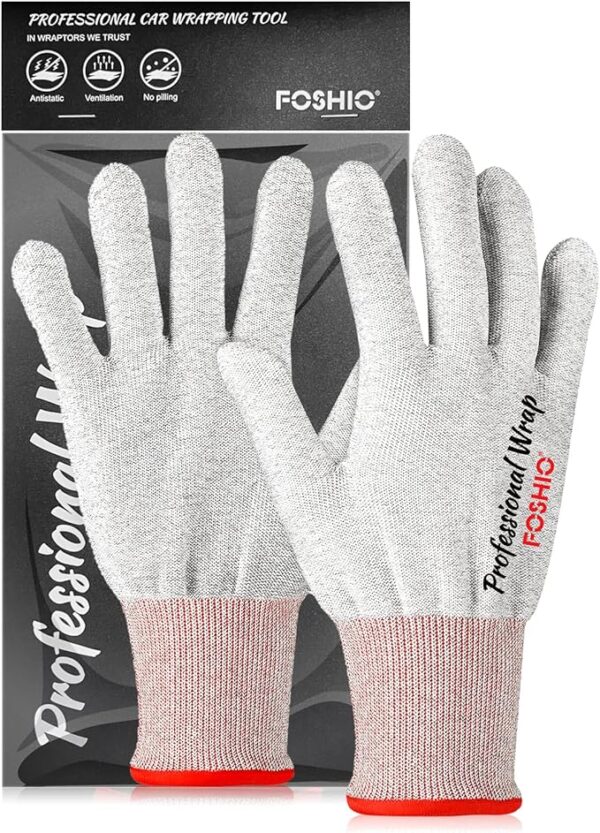 FOSHIO Vinyl Wrap Gloves, Professional Anti-Static Application Gloves