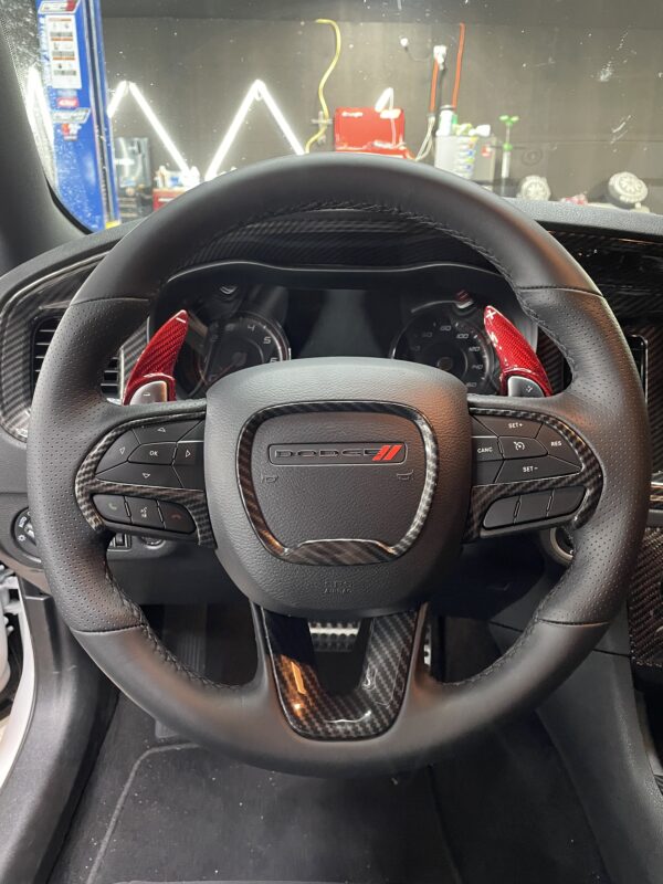 Charger,Challenger,Jeep Grand Cherokee,Durango Carbon Interior - Steer Wheel Inserts - Image 2
