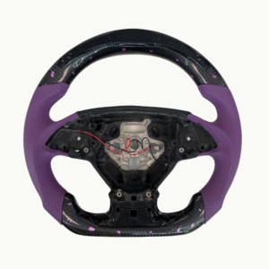 C7 CORVETTE LED CARBON with Flakes STEERING WHEEL Purple Leather & Stitch