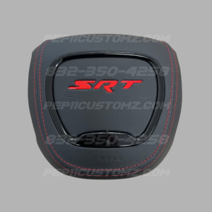 Solid Red SRT Airbag Cover Black Leather / Red Stitch