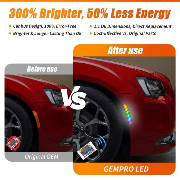 LED RGB Reflectors / Side markers - Chrysler 300 c300 - Image 3