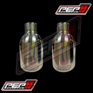 5" inch Tips Set of Two Chrome Pep 11 Engraved Carbon Fiber