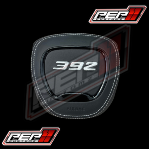 392 White Stitched AIR BAG COVER Black leather