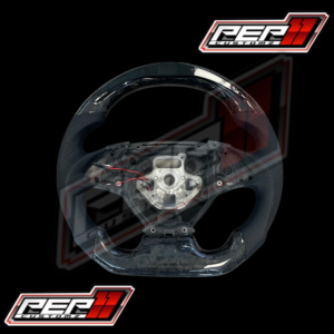 Camaro 2016+ LED, black forged carbon fiber, black leather, black stitching carbon fiber steering wheel