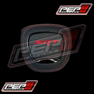 SRT Airbag Cover Black Leather / Red Stitch