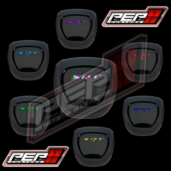 LED  ‘SRT’ RGB /FLOW - AIRBAG COVER LEATHER, RED STITCH - Image 2