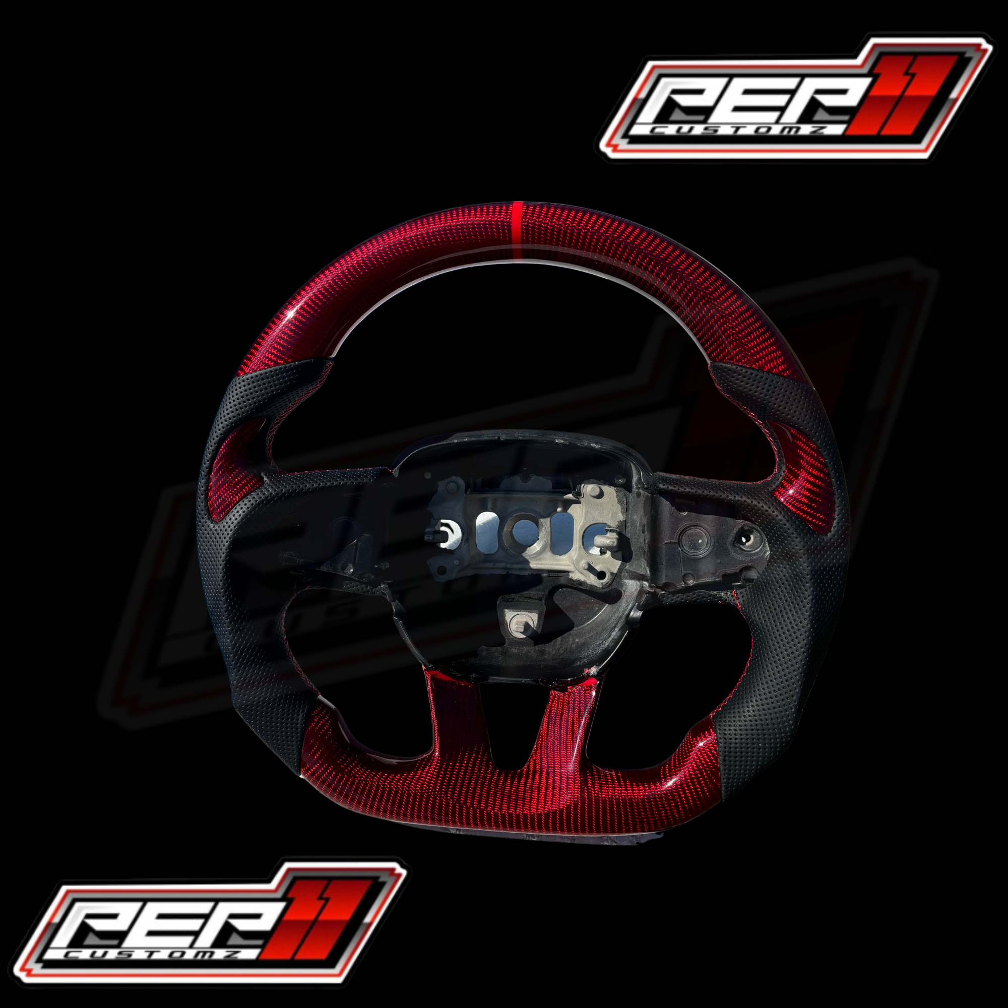 Non LED 2015+ Dodge/Chrysler Red Carbon Fiber / Black Leather