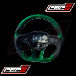Green carbon no led steering wheel