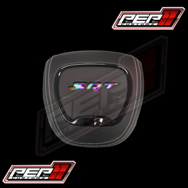 LED  ‘SRT’ RGB /FLOW - AIRBAG COVER LEATHER, WHITE STITCH