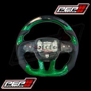 Green carbon LED RPM steering wheel
