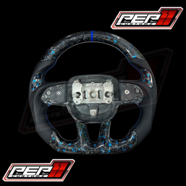 Forged carbon blue flake NO led steering wheel