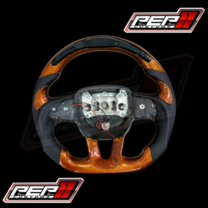 Orange carbon LED RPM steering wheel