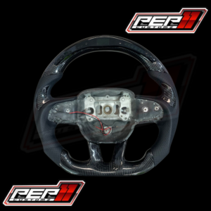 Black carbon LED RPM steering wheel “Black on Black”
