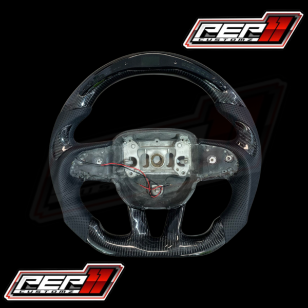 Black carbon LED RPM steering wheel “Black on Black”