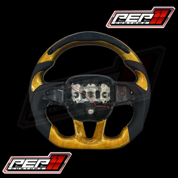 Yellow/Gold LED RPM Carbon steering wheel