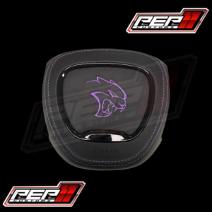 SRT Hellcat Airbag Cover Black Leather / Purple Stitch