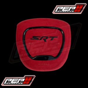 SRT Black Stitched AIR BAG COVER RED SUEDE