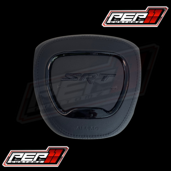 SRT Stitched AIR BAG COVER Black Leather