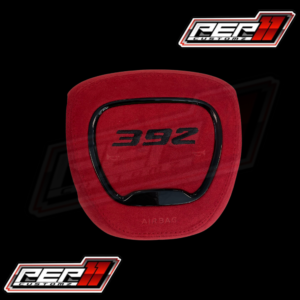 392 Black Stitched AIR BAG COVER RED SUEDE
