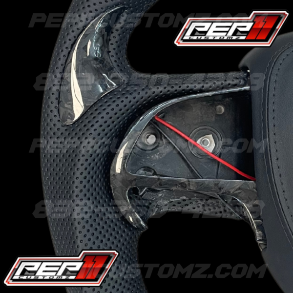 2015+ Dodge Charger , Challenger , Durango Steering Wheel Forged Carbon Fiber Button Trim Inserts