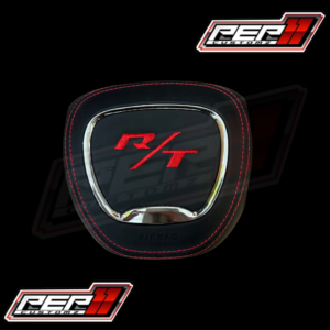 R/T Red Stitch / Leather / Chrome Trim Airbag Cover