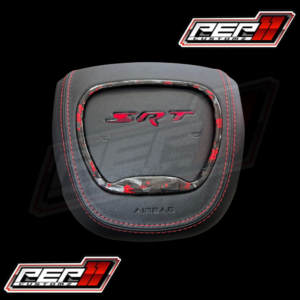 LED ‘SRT’ RGB/FLOW LEATHER / BLACK LEATHER/ RED STITCH/ FORGED W RED FLAKES