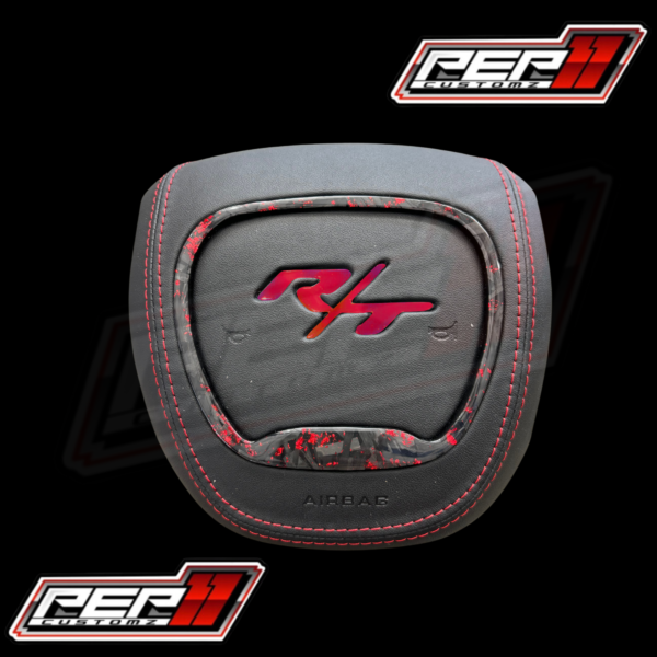 LED ‘R/T’ RGB/FLOW Forged Carbon Fiber Red Flakes Trim / Leather Cover / Light up