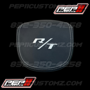 R/T Airbag Cover Black Leather / White Stitch - FITS SOME JEEP MODELS— TEXT 832-359-4258 TO CONFIRM