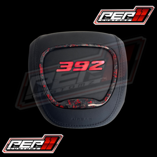 LED ‘392’ RGB/FLOW Airbag Cover / Light up Forged Carbon Ring Red Flakes *MADE TO ORDER* 4 WEEK MANUFACTURING TIME*