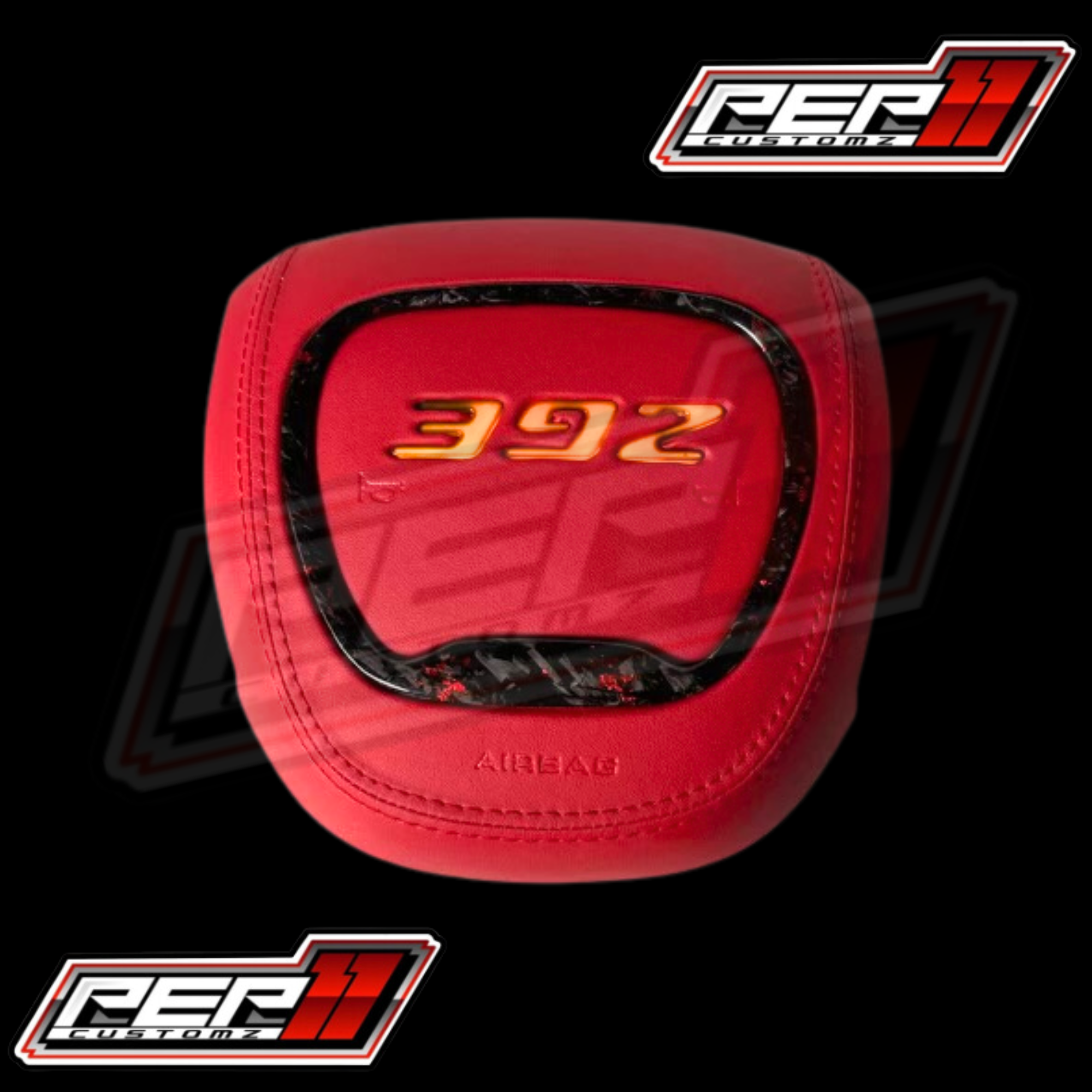 LED '392' RGB/FLOW Airbag Cover / Light up red leather
