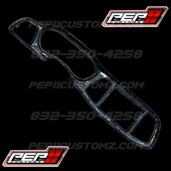 Challenger Carbon Fiber Dash Cover Set Blue Flakes - Image 2