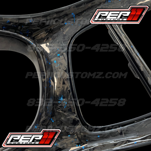 Challenger Carbon Fiber Dash Cover Set Blue Flakes - Image 4
