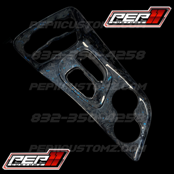 Challenger Carbon Fiber Dash Cover Set Blue Flakes - Image 3