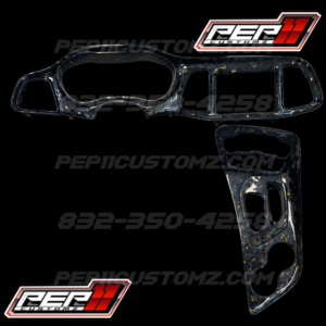Challenger Carbon Fiber Dash Cover Set Gold Flakes