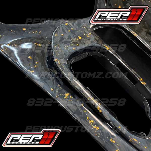 Challenger Carbon Fiber Dash Cover Set Gold Flakes - Image 4