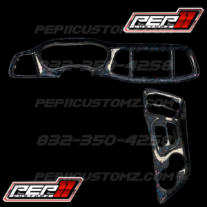 Challenger Carbon Fiber Dash Cover Set Pink + Blue Flakes  (CUSTOM ORDER)