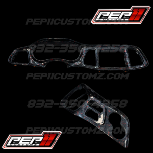 Challenger Carbon Fiber Dash Cover Set Red Flakes