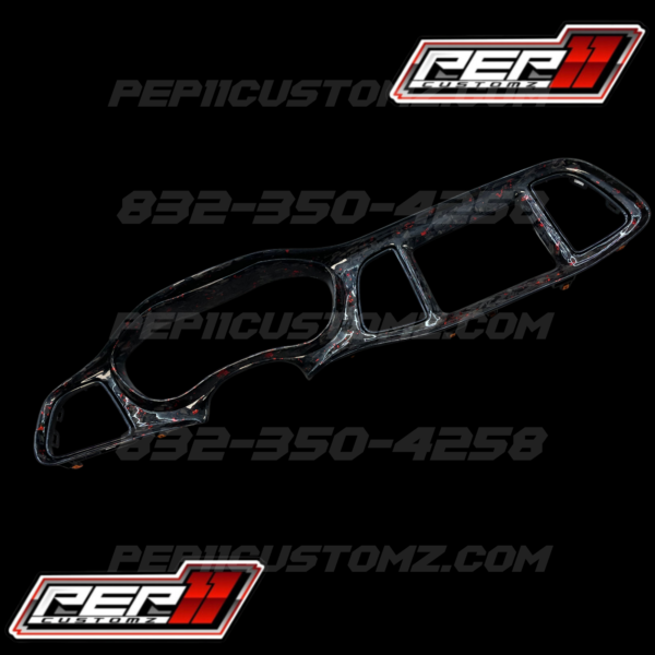 Challenger Carbon Fiber Dash Cover Set Red Flakes - Image 2
