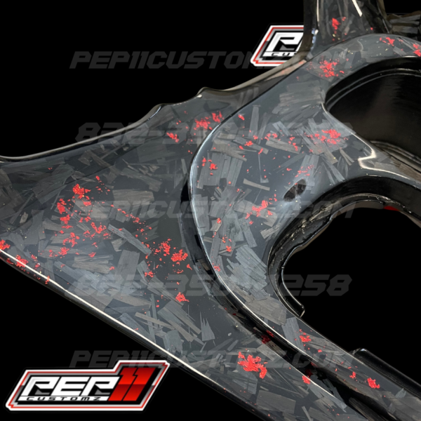 Challenger Carbon Fiber Dash Cover Set Red Flakes - Image 4
